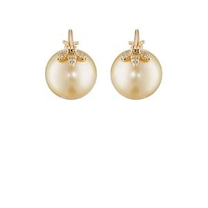 Samira 13 Women's Flying Leaf-cap Pearl Earrings - Gold