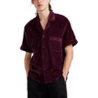Les Tien Men's Cotton-blend Velour Camp Shirt - Purple