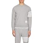 Thom Browne Men's Block-striped Cotton French Terry Sweatshirt-light Gray