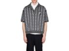 Prada Men's Geometric-pattern Jacquard Oversized Polo Shirt