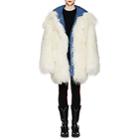 Calvin Klein 205w39nyc Women's Reversible Shearling Oversized Coat-azure White