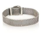 Title Of Work Men's Adjustable Macro-mesh Bracelet-silver
