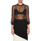 Givenchy Women's Studded Sheer Tulle Blouse-black