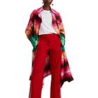 Valentino Women's Striped Trench Coat - Red