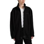 Vetements Men's Pirate-embroidered Oversized Fleece Jacket - Black