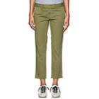 Nili Lotan Women's East Hampton Stretch-cotton Twill Trousers-army Green