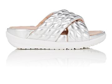 Fitflop Limited Edition Women's Quilted Metallic Leather Slide Sandals