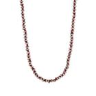 M. Cohen Men's Sterling Silver Rondelles On Cord Necklace-red