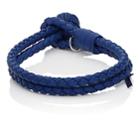 Bottega Veneta Men's Intrecciato Leather Double-band Bracelet-blue