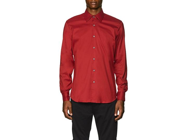 Prada Men's Stretch Cotton-blend Poplin Slim Shirt