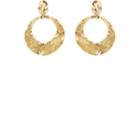 Goossens Paris Women's Pounded Circle Drop Earrings-gold