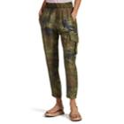 Raquel Allegra Women's Tie-dyed-camouflage Silk Cargo Pants - Green