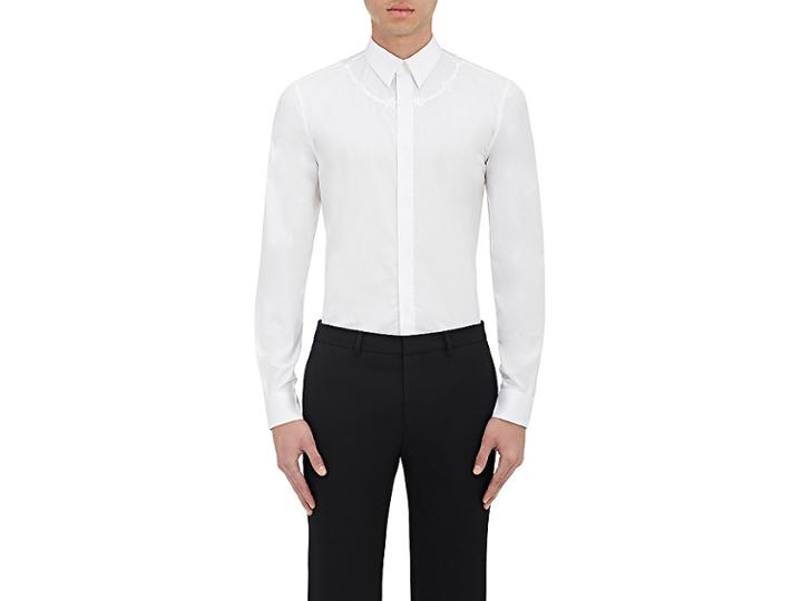 Givenchy Men's Barbed-wire-embroidered Shirt