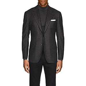 Kiton Men's Kb Checked Cashmere Two-button Sportcoat-gray