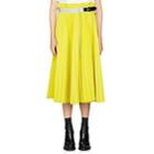 Sacai Women's Tech-basket-weave Full Skirt - Yellow