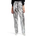 Maison Margiela Women's Shiny Tech-taffeta Pleated Trousers - Silver