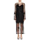 Helmut Lang Women's Floral-tulle-overlay Dress-black