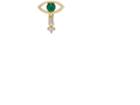 Ileana Makri Women's Tiny Baguette Evil Eye Drop Earring
