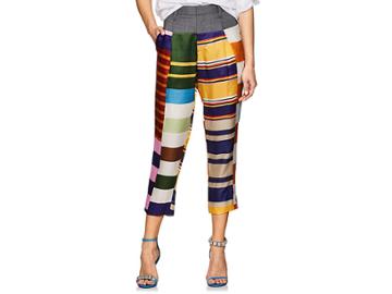 Kolor/beacon Women's Geometric-print Pleated Crop Trousers