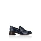 Sies Marjan Women's Adele Stamped Patent Leather Penny Loafers-navy