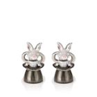 Jan Leslie Men's Rabbit-in-hat Cufflinks-silver