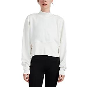 Vaara Women's Back-zip Cotton-blend Mock Turtleneck Sweatshirt - White