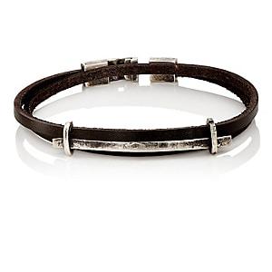 Zadeh Men's Double-wrap Bracelet-black
