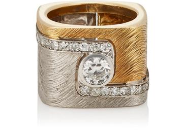 Mahnaz Collection Vintage Women's Diamond-embellished Square Band