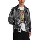 Ovadia & Sons Men's Sequined Musical-note-print Coach's Jacket - Black