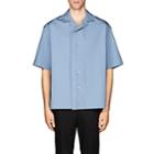 Jil Sander Men's Cotton Poplin Bowling Shirt - Blue
