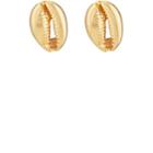 Tohum Design Women's Large Puka Shell Earrings-gold