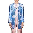 Thom Browne Men's Whale-print Twill Chesterfield Coat - Lt. Blue