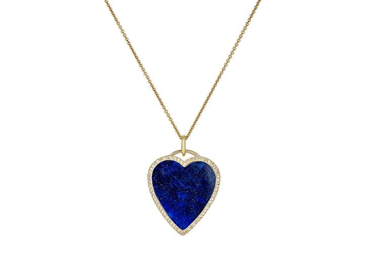 Jennifer Meyer Women's Lapis Inlay & Diamond Heart Necklace