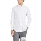 Thom Browne Men's Tricolor-cuff Cotton Oxford Cloth Button-down Shirt - White