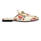 Gucci Women's Princetown Floral Leather Slippers - White