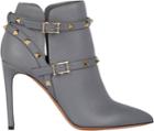 Valentino Rockstud Ankle Boots-grey