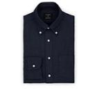 Fairfax Men's Herringbone Cotton-wool Dress Shirt - Navy