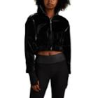 Nylora Women's Kelli Lacquered-effect Crop Jacket - Black