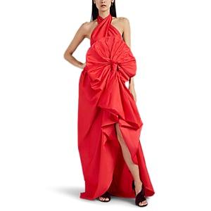 Martin Grant Women's Silk Taffeta Draped Halter Gown - Fuchsia
