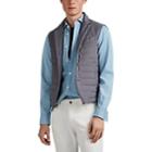 Eleventy Men's Quilted Tech-twill Button-front Vest - Gray