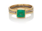 Judy Geib Women's Square Emerald Ring