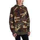 R13 Men's Camouflage Cashmere Jacquard Oversized Hoodie - Olive Pat.