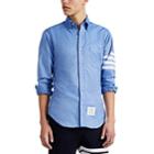 Thom Browne Men's Block-striped Cotton Oxford Cloth Shirt - Blue