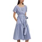 Alex Mill Women's Striped Cotton Belted Shirtdress - Blue