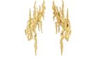 Mahnaz Collection Vintage Women's Textured Yellow Gold Clip-on Earrings