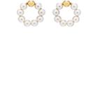 Beck Jewels Women's Large Og Pearl Hoop Earrings-pearl