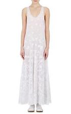 Gabriela Hearst Embroidered Maxi Dress-white