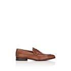 Barneys New York Men's Stamped-leather Penny Loafers - Dk. Brown