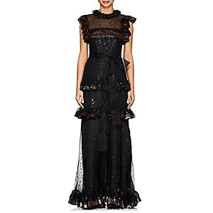 Valentino Women's Sequined Silk Organza Gown - Black