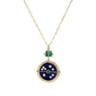 Retrouvai Women's Grandfather Compass Pendant Necklace-blue